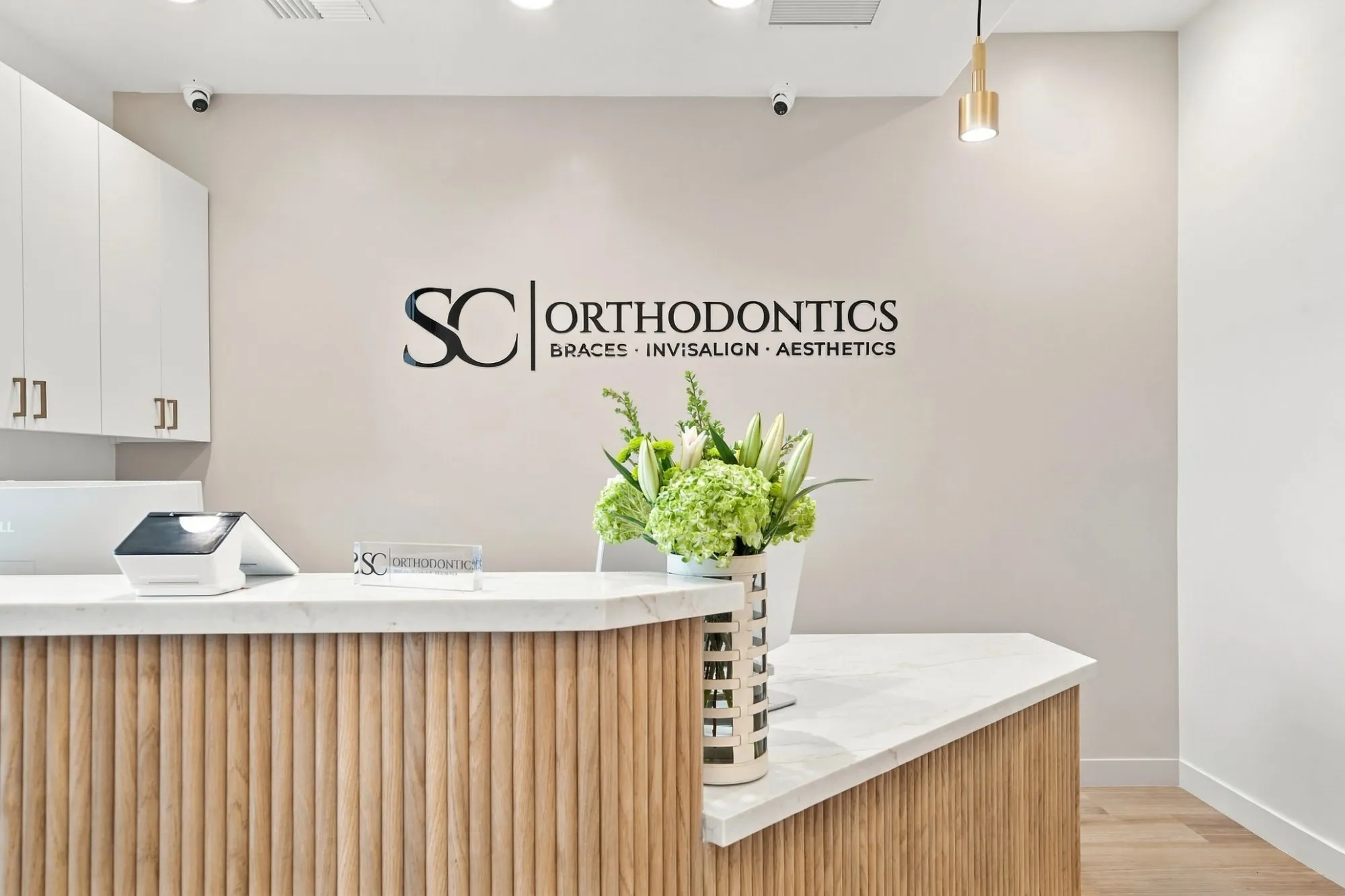 The front desk at SC Orthodontics in Valencia