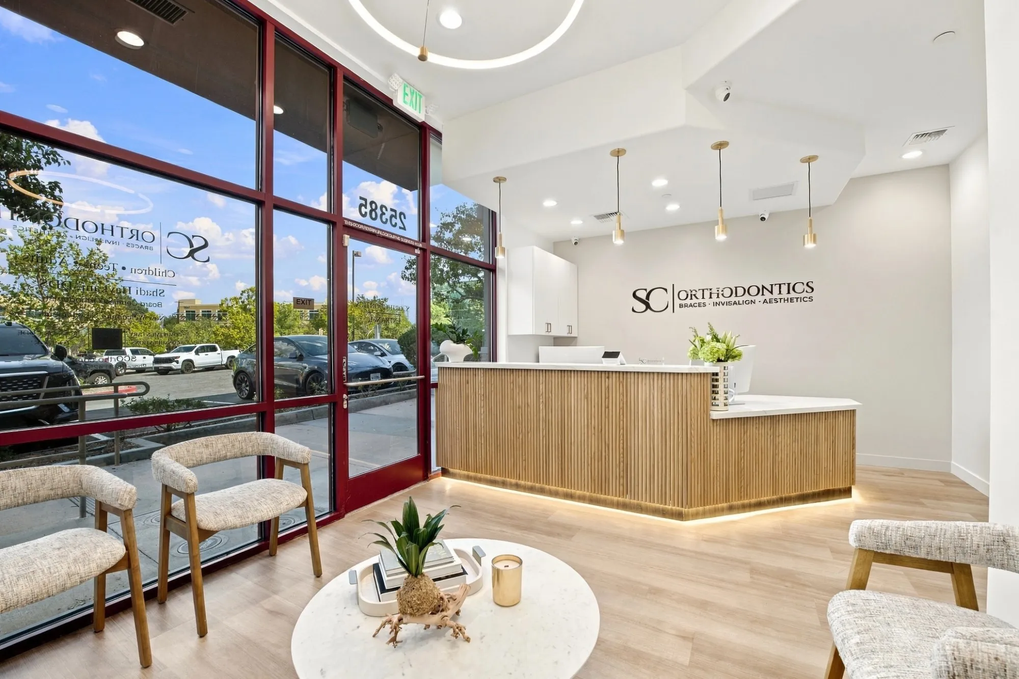 The window-lit waiting area at SC Orthodontics