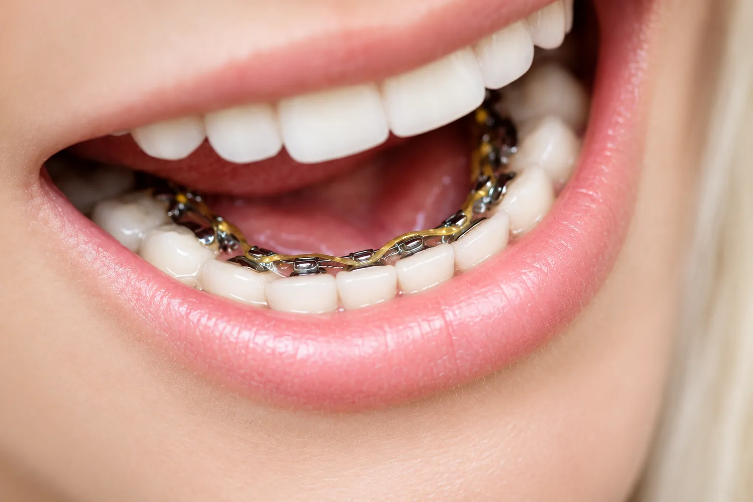 InBrace lingual braces placed behind the teeth